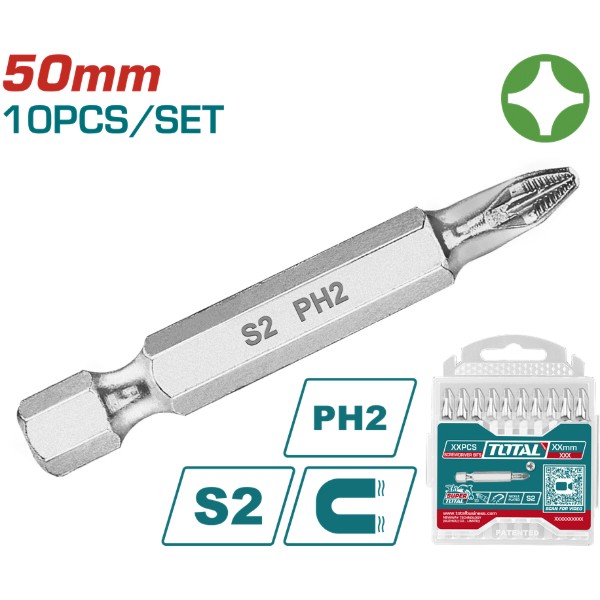 Фото - Біта для викрутки Total PH2 50 мм 10 шт. (TAC16PH223)