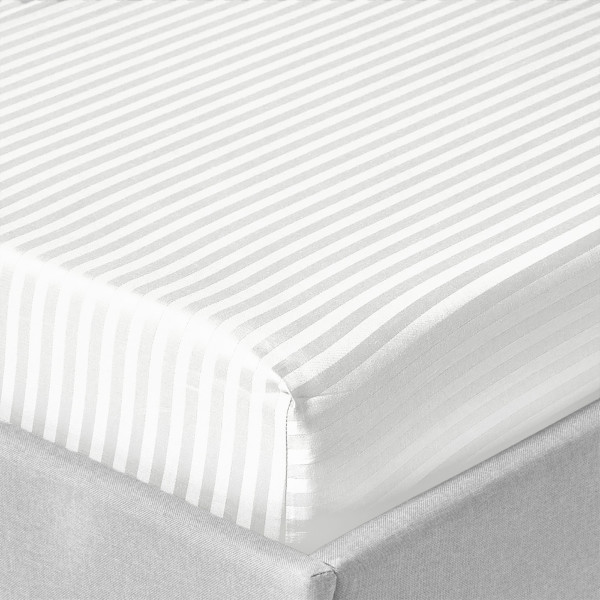 Фото - Простынь полуторная Zastelli на резинке White stripe поликоттон 160х200+20 см Белый (21857)