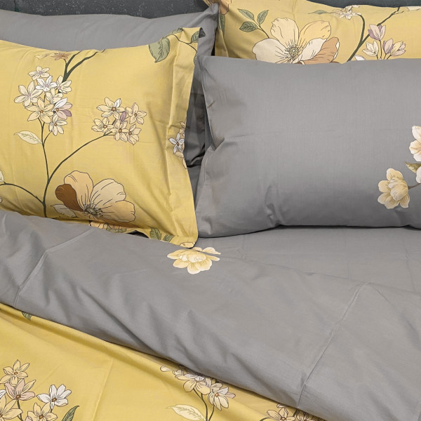 Фото - Комплект постільної білизни Word of Dream дизайнерський ВХ588 Премiум сатин 2х150х215см жовтий (20018)