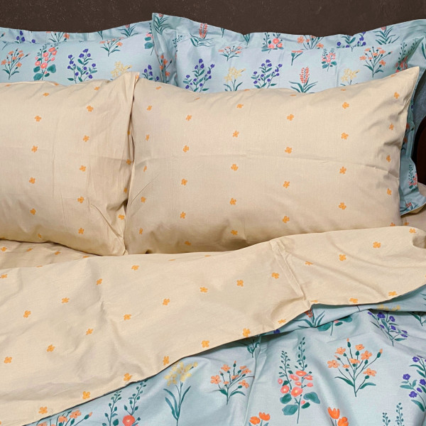 Фото - Комплект постільної білизни Word of Dream дизайнерський ВХ723 Премiум сатин 2х150х215см зелена (20024)