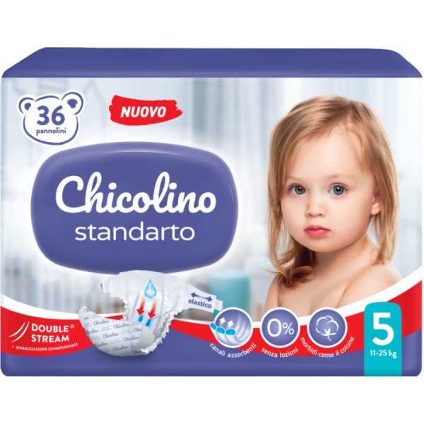 Фото - Одноразові підгузки Chicolino 5 (11-25кг) 36 шт. MIDDLE Standarto (4823098410553)