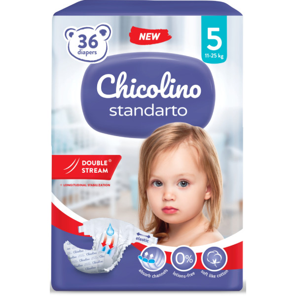 Фото - Одноразові підгузки Chicolino 5 (11-25кг) 36 шт. MIDDLE Standarto (4823098410553)