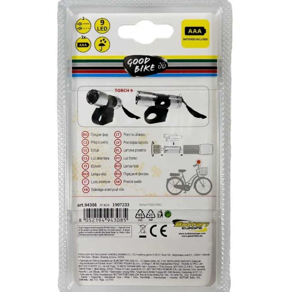 Фото - Фонарь велосипедный Good Bike 9 LED TORCH 9 (94308-IS)