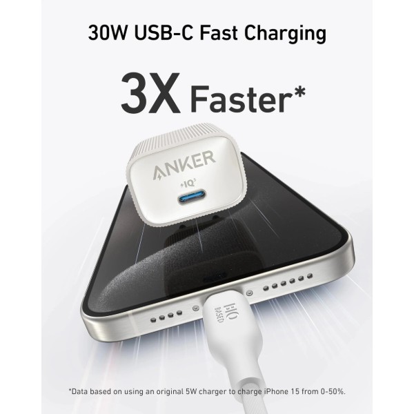 Фото - Мережевий зарядний пристрій Anker PowerPort 511 Nano IV - 30W USB-C White (A2337G21)