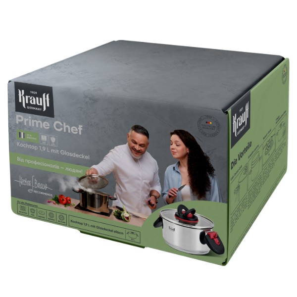 Фото - Каструля Krauff 1.9 л Prime Chef зі скляною кришкою (26-303-018)