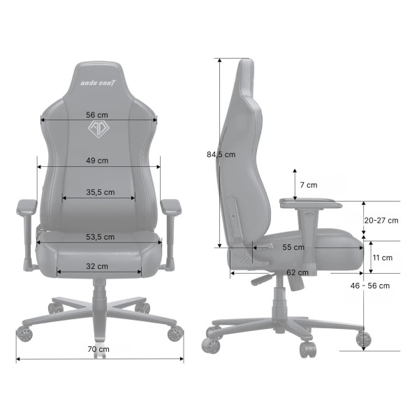 Фото - Кресло для геймеров Anda Seat Novis Size XL Dark Gray Fabric (AD23-XL-01-GB-F)