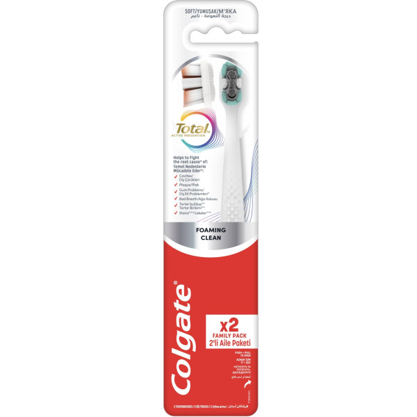 Фото - Зубная щетка Colgate Total Активная защита Пенная чистка 2 шт