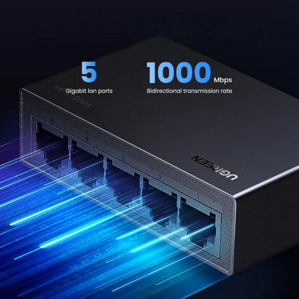 Фото - Коммутатор локальной сети (Switch) UGREEN CM833 5-Port Black (35492EU)