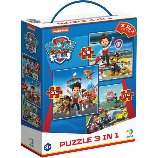 Пазли (3-4 роки) Dodo 3 в 1 Paw Patrol. Готові до роботи (200579 ...