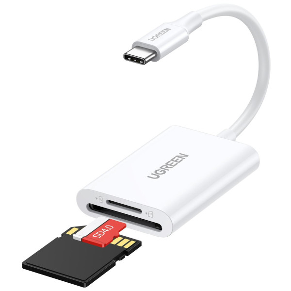 Фото - Кардрідер UGREEN CM265 USB-C 3.1 Card Reader for TF/SD White (35506)