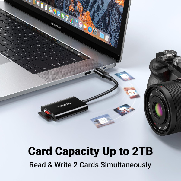 Фото - Кардрідер UGREEN CM265 USB-C 3.1 Card Reader for TF/SD White (35506)