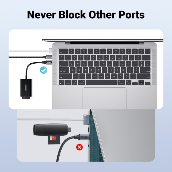 Фото - Кардрідер UGREEN CM265 USB-C 3.1 Card Reader for TF/SD White (35506)