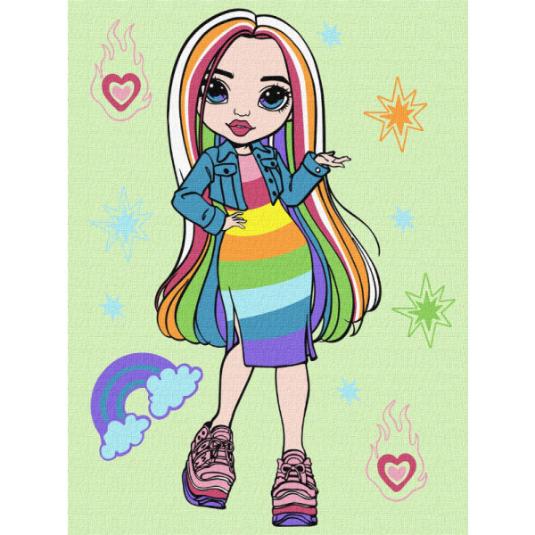 Фото - Картина за номерами Ideyka Rainbow High Amaya Raine 30х40 см (KHO1236)