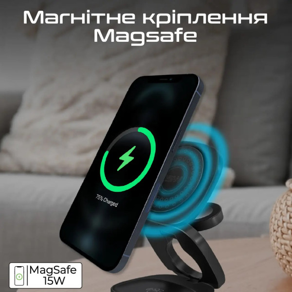 Фото - Бездротовий зарядний пристрій Promate rubix-65w.black
