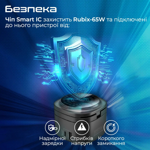 Фото - Бездротовий зарядний пристрій Promate rubix-65w.black