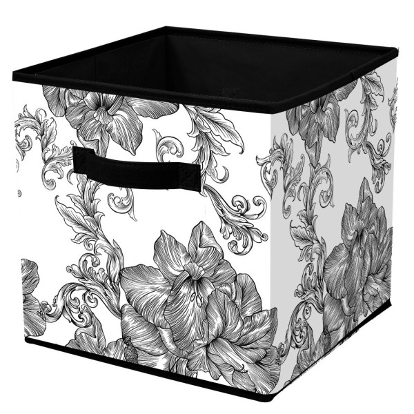 Фото - Короб для зберігання Idea Home NP-104L квад. ткан. Anthracite Flowers