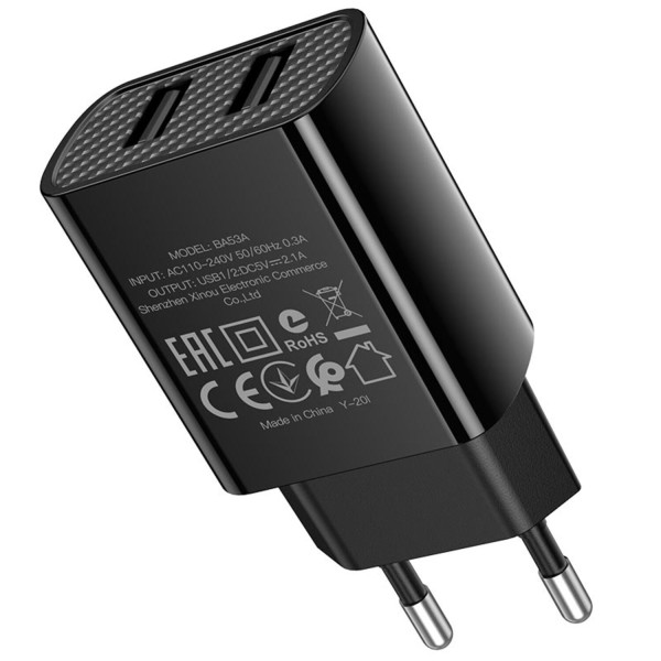 Фото - Мережевий зарядний пристрій BOROFONE BA53A 10.5W Black (6931474739131)