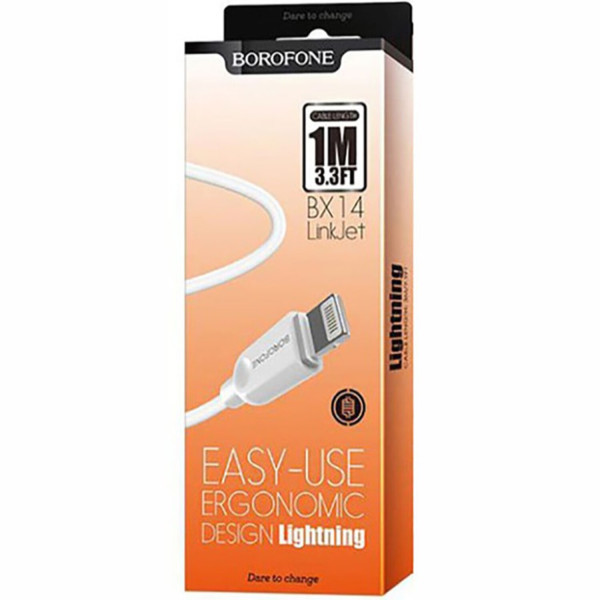 Фото - Кабель синхронізації даних BOROFONE BX14 USB to iP 2.4A, 1m White (6957531089971)