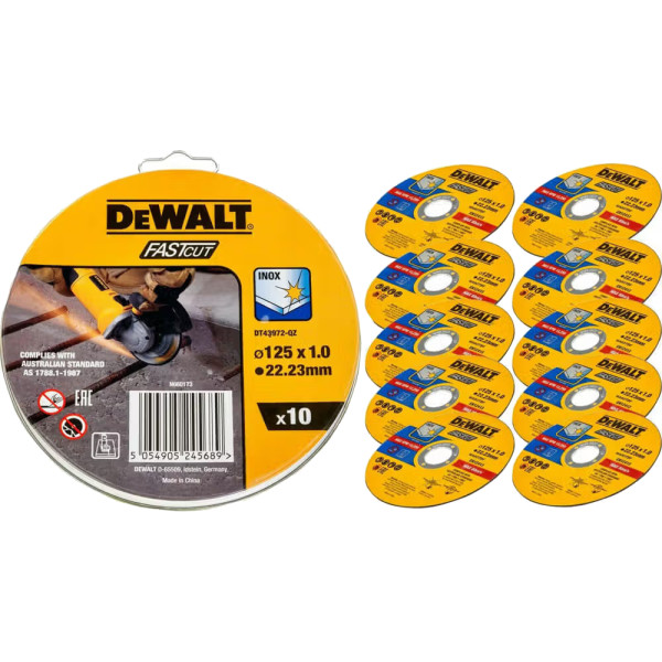 Фото - Круг відрізний по металу DeWALT HIGH PERFORMANCE 125x1.0x22,23 мм 10 шт. (DT43972)
