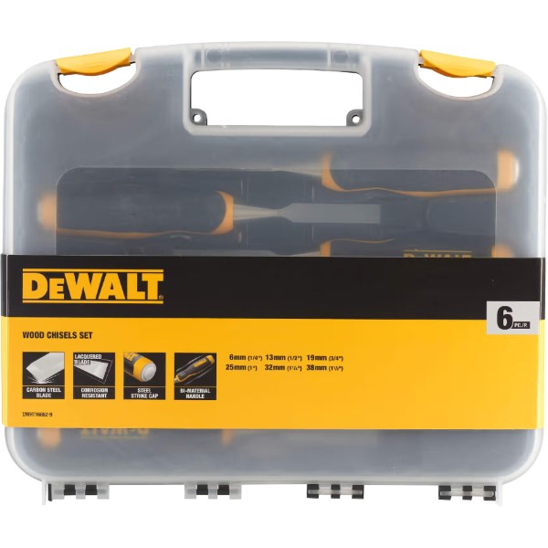 Фото - Набор стамесок DeWALT 6,13,19,25,32,38 мм 6 шт. (DWHT16852-9)