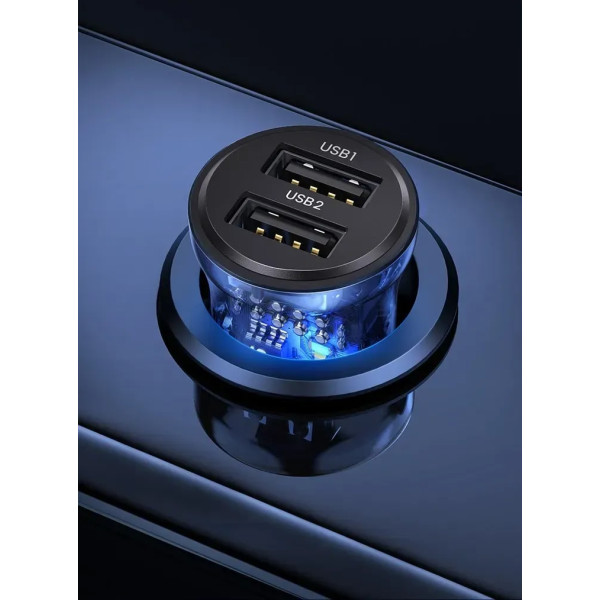 Фото - Автомобільний зарядний пристрій Usams CC16215 W USB та USB Black