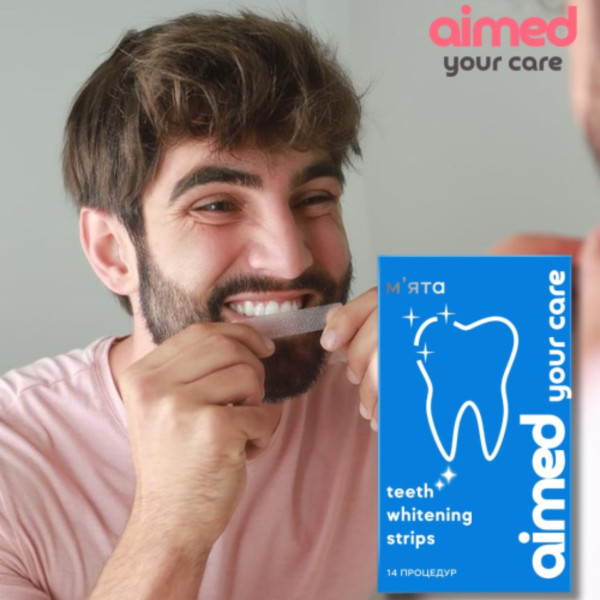 Фото - Відбілюючі смужки для зубів AIMED Teeth Whitening Strips 28 шт на 14 процедур смак мʼята (AI-TWS28_mint)