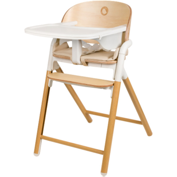Фото - Стільчик для годування класичний Lionelo CELIA WHITE NATURAL WOOD