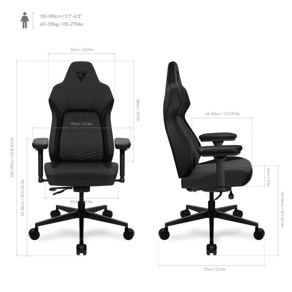 Фото - Крісло для геймерів TX3 Core Smart Racer Black (TEGC-2069101.11)