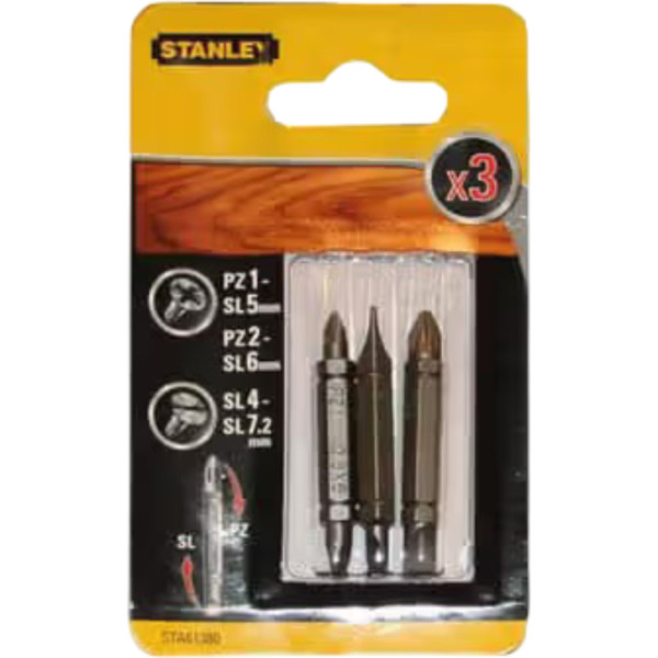 Фото - Біта для викрутки Stanley Pozidriv, Slotted 3 шт. (STA61380)