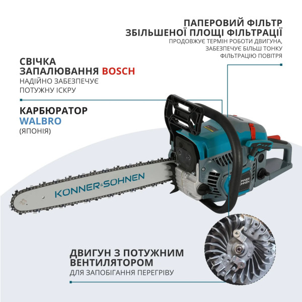 Фото - Ланцюгова пила Konner&Sohnen KS CS31G-18
