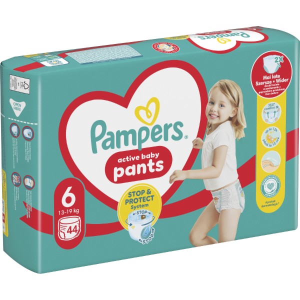 Фото - Одноразові підгузки-трусики Pampers Active Baby Pants Розмір 6 (13-19 кг) 44 шт. (80815113)