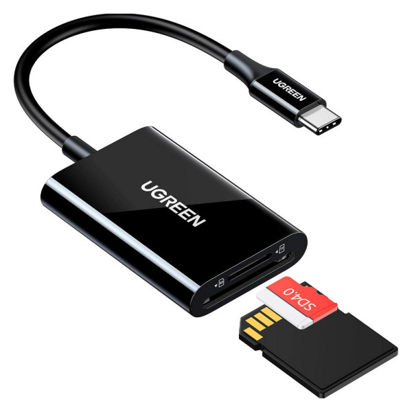 Фото - Кардрідер UGREEN CM265 USB-C 3.1 Card Reader for TF/SD Black (35622)