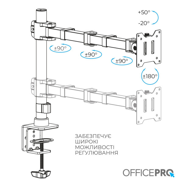 Фото - Кріплення настільне OfficePro MA111B 17-49" 2-20 кг Black
