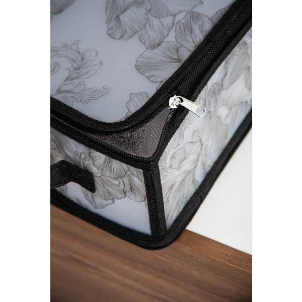 Фото - Короб для зберігання Idea Home DB-24 прям. з/кр з/блиск Anthracite Flowers
