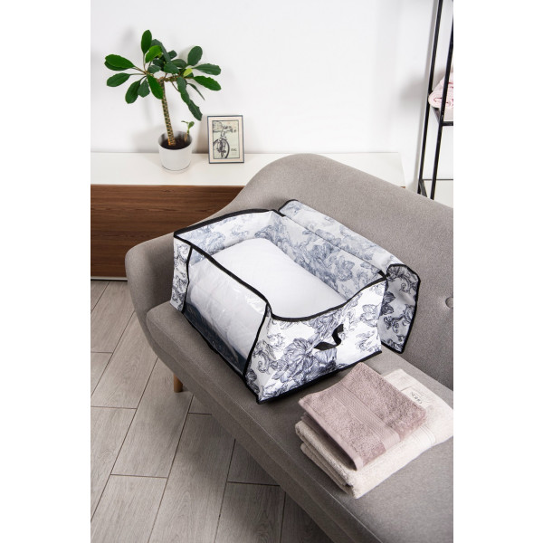 Фото - Корзина для зберігання Idea Home NP-115 д/білизни Anthracite Flowers