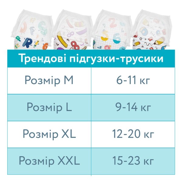 Фото - Одноразові підгузки-трусики Offspring розмір M, 6-11 кг 42 шт. Літери (DP-OI-FAP-M42P-ABC)