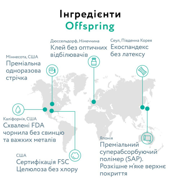Фото - Одноразові підгузки Offspring розмір NB, до 4 кг, 3 шт, семпл (DP-OI-FTT-NB3P)
