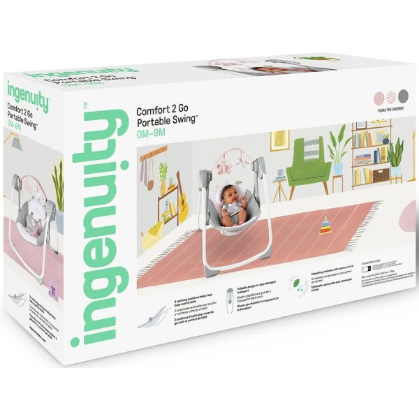 Фото - Кресло-качалка Ingenuity Comfort2Go Portable Swing - Flora the Unicorn (12202)