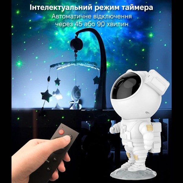 Фото - Ночник детский INSPIRE лазерный проектор звездного неба Астронавт (LWS-R-7)