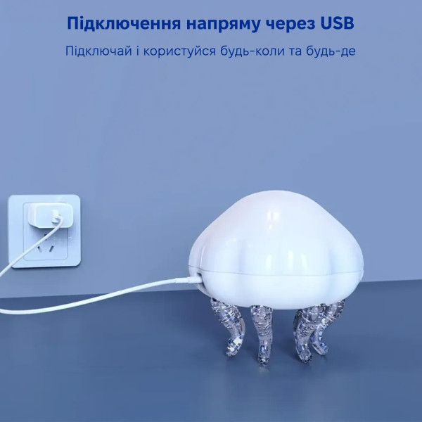 Фото - Нічник дитячий INSPIRE лазерний проектор зоряного неба Медуза (LWS-R-2)