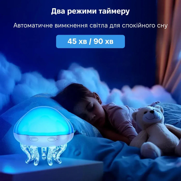 Фото - Нічник дитячий INSPIRE лазерний проектор зоряного неба Медуза (LWS-R-2)