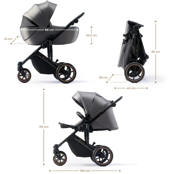 Фото - Коляска універсальна 2 в 1 Kinderkraft Prime 2 Shadow Grey (KSPRIM02GRY2000)