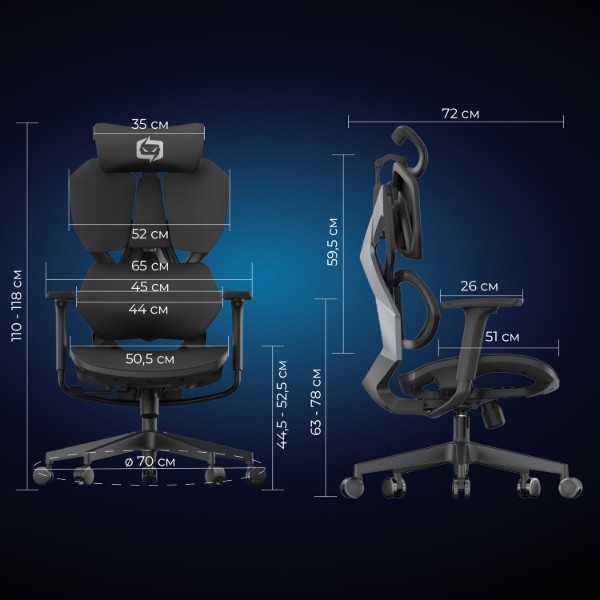 Фото - Крісло для геймерів Sihoo Xallking X5C Mesh Black (X5C-301)