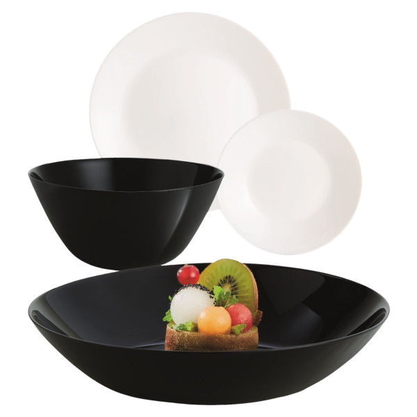 Фото - Столовий сервіз Luminarc LILLIE BLACK&WHITE 19 пр. (X1202)