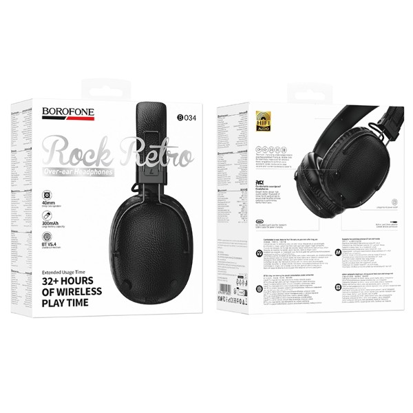 Фото - Наушники полноразмерные беспроводные BOROFONE BO34 Suenos BT headset Black (6941991126253)