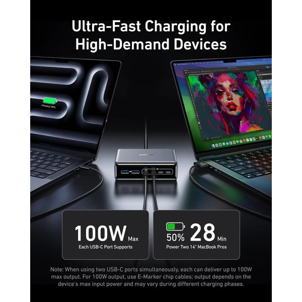 Фото - Мережевий зарядний пристрій Anker GaNPrime Charger - 200W, 4xUSB-C PD & 2xUSB-A Black (A2683341)