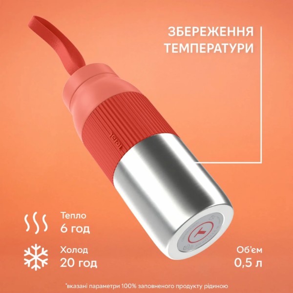Фото - Термобутылка Tefal N2193910 BeYou Twist Screw Lid 0,5 л оранжевая