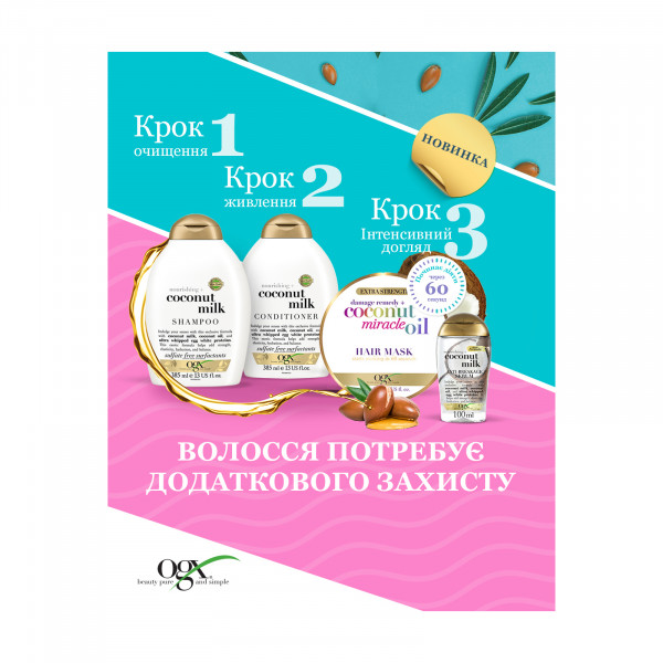 Фото - Маска для волосся OGX з кокосовою олією 300 мл (3574661685168)