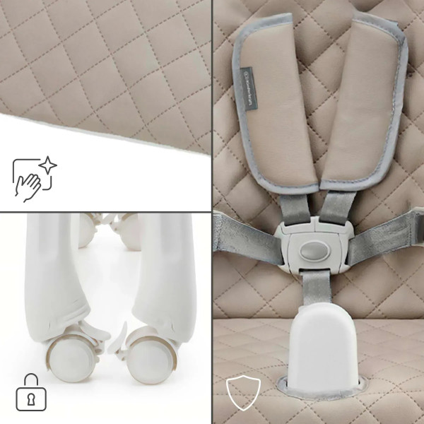 Фото - Стільчик для годування класичний Kinderkraft Tulo Beige (KHTULO00BEG0000)