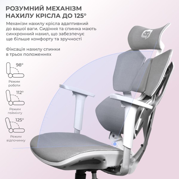 Фото - Крісло для геймерів Sihoo Xallking X5C Mesh Grey (X5FC-N101)